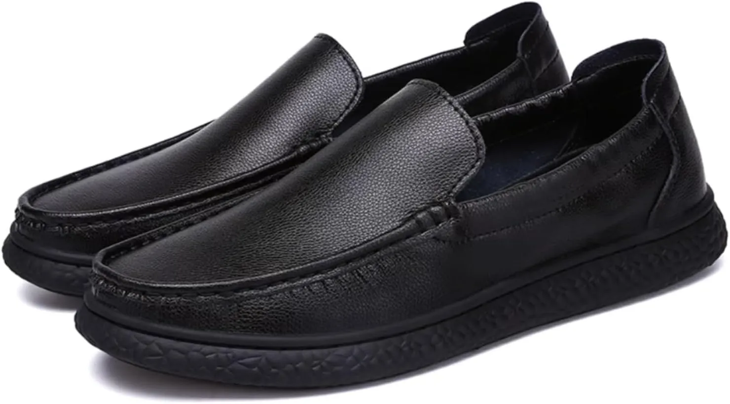 Aimery Mens Soft Leather Casual Slip-On Loafers Summer Soft&Breathable Flats Driving Walking Shoes Fashion Penny Loafers