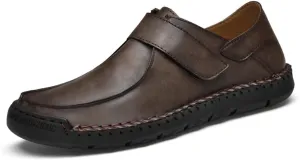 Asifn Men's Casual Leather Loafers Comfortable Soft Lightweight Driving Walking Dress Shoes Fashion Slip-On Handmade Flats