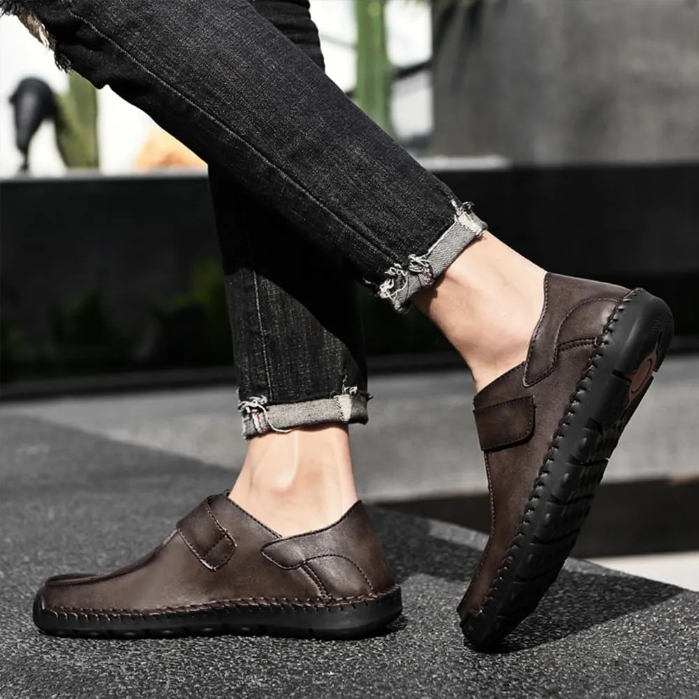 Asifn Men's Casual Leather Loafers Comfortable Soft Lightweight Driving Walking Dress Shoes Fashion Slip-On Handmade Flats