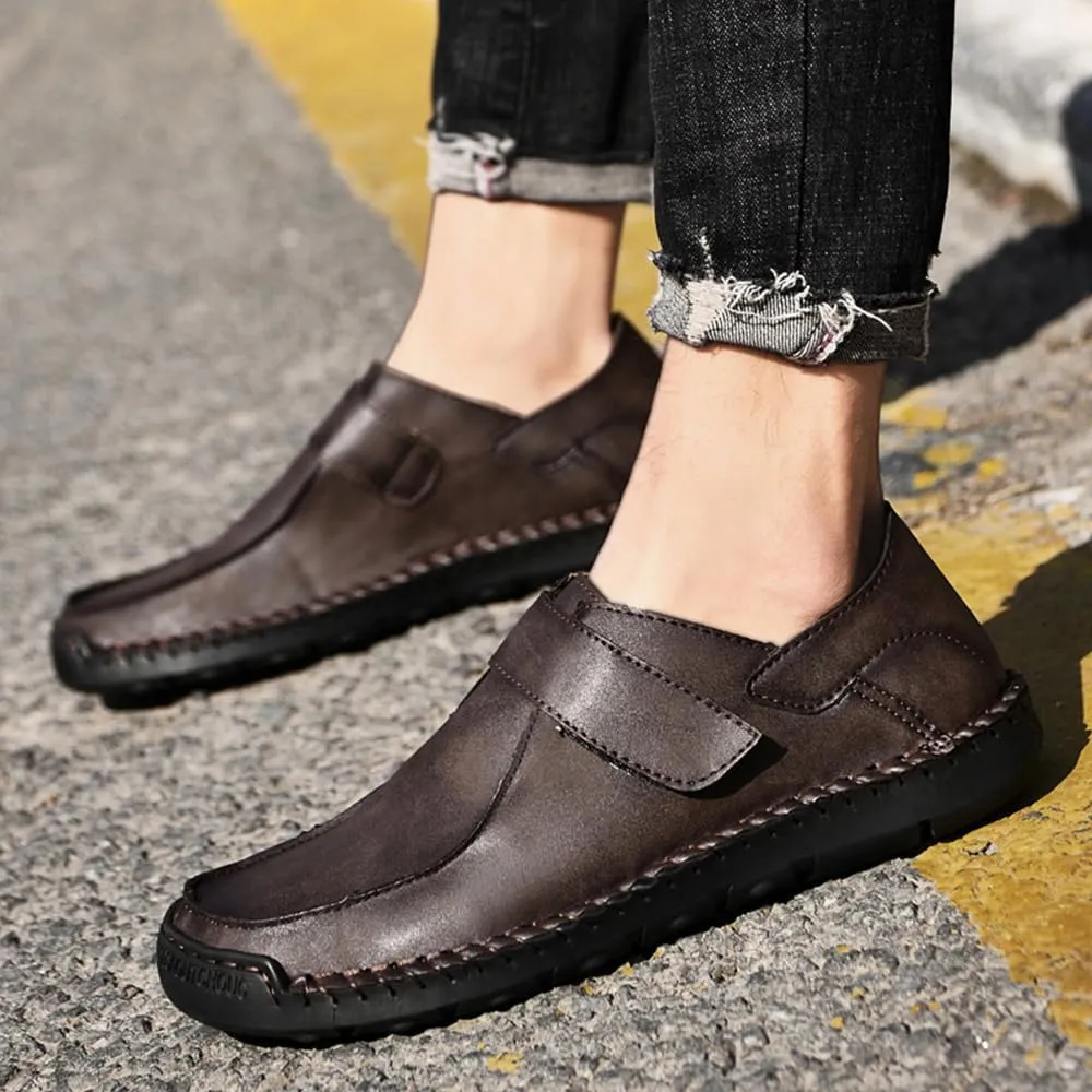 Asifn Men's Casual Leather Loafers Comfortable Soft Lightweight Driving Walking Dress Shoes Fashion Slip-On Handmade Flats