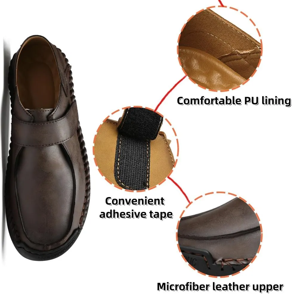 Asifn Men's Casual Leather Loafers Comfortable Soft Lightweight Driving Walking Dress Shoes Fashion Slip-On Handmade Flats