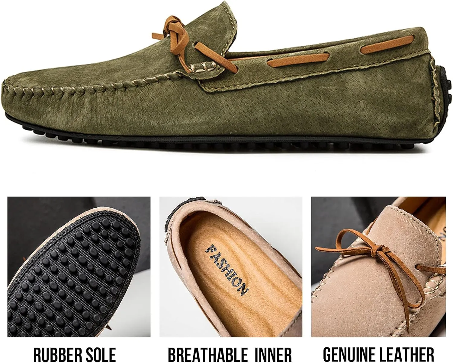 Asifn Mens Casual Leather Loafers Driving Slip-On Fashion Penny Dress Shoes Comfort Moccasins