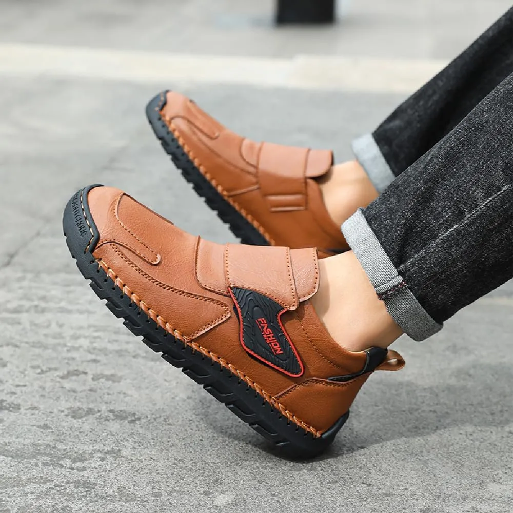 Asifn Mens Fashion Loafers Leather Casual Shoes Lightweight Comfortable Walking Shoes Non-Slip Soft Driving Shoes