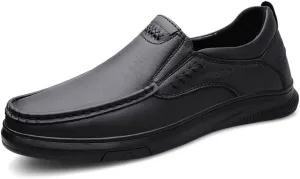 Asifn Men's Slip On Loafers Casual Leather Dressy Work Shoes Comfortable Soft Lightweight Walking Office Driving Fashion Shoes