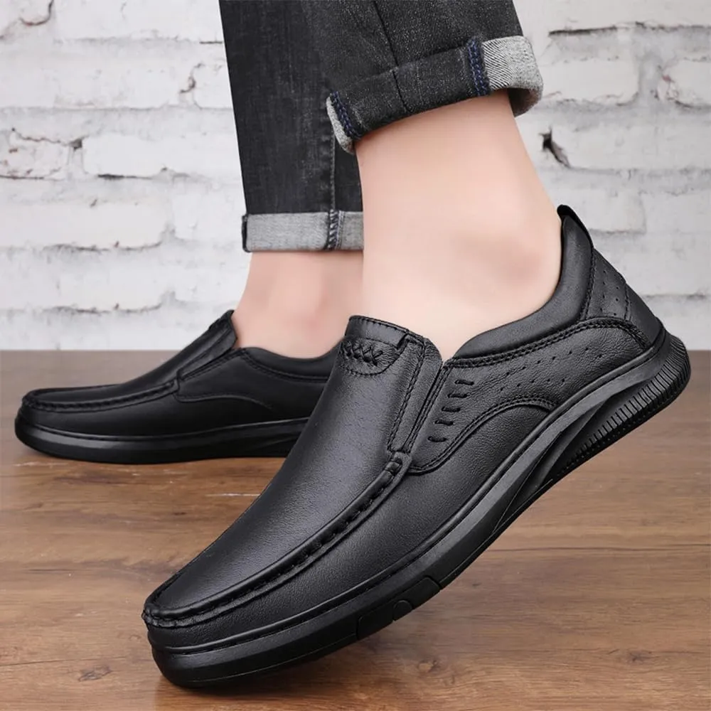 Asifn Men's Slip On Loafers Casual Leather Dressy Work Shoes Comfortable Soft Lightweight Walking Office Driving Fashion Shoes