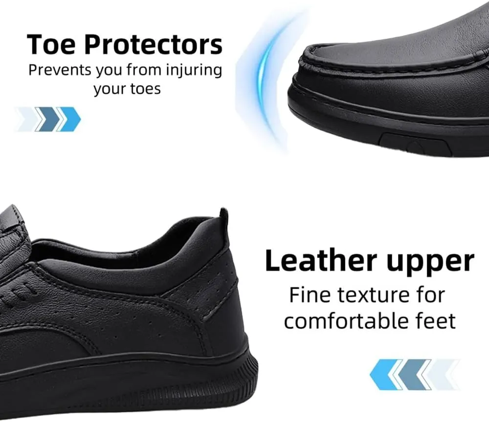 Asifn Men's Slip On Loafers Casual Leather Dressy Work Shoes Comfortable Soft Lightweight Walking Office Driving Fashion Shoes