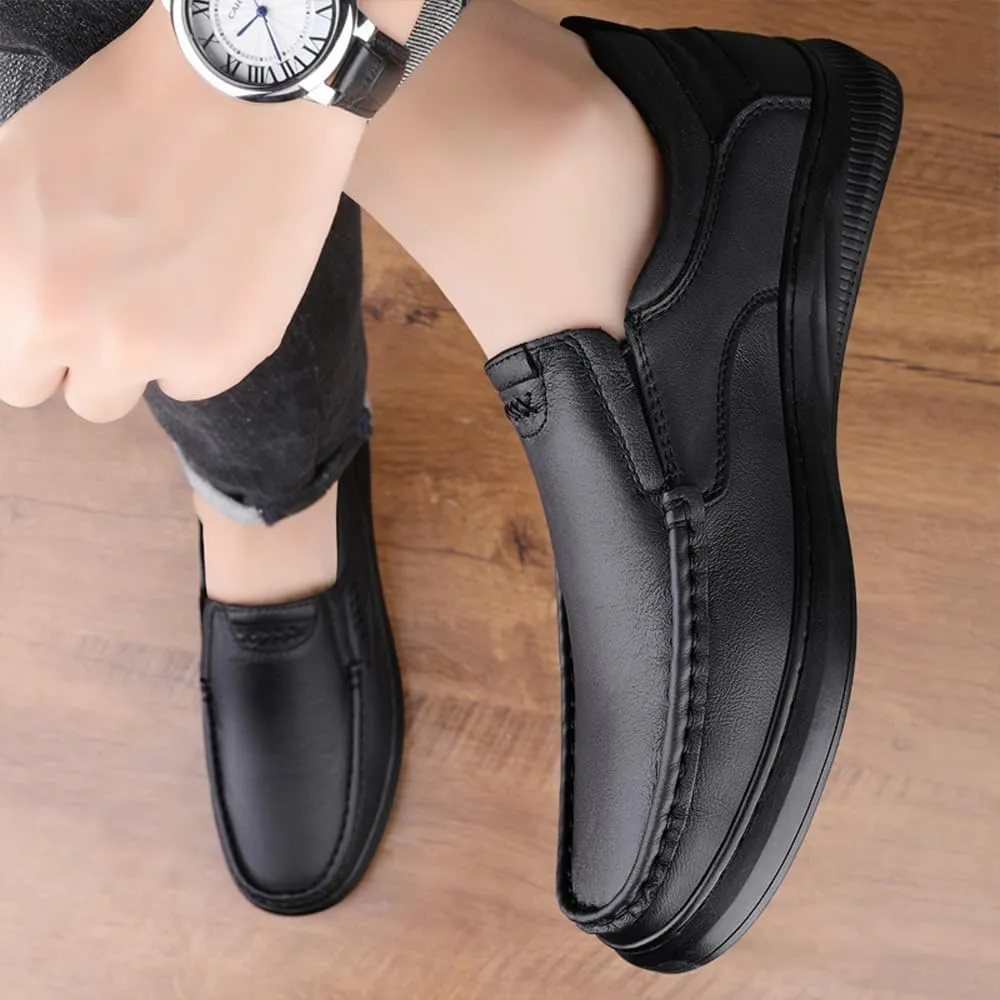 Asifn Men's Slip On Loafers Casual Leather Dressy Work Shoes Comfortable Soft Lightweight Walking Office Driving Fashion Shoes