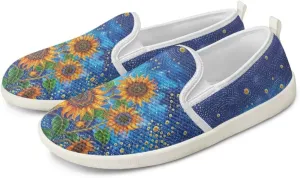 Binienty Low Cut Slip Ons Women's Fashion Sneakers Casual Travel Gym Sneakers Anti Slip Driving Flat Loafers