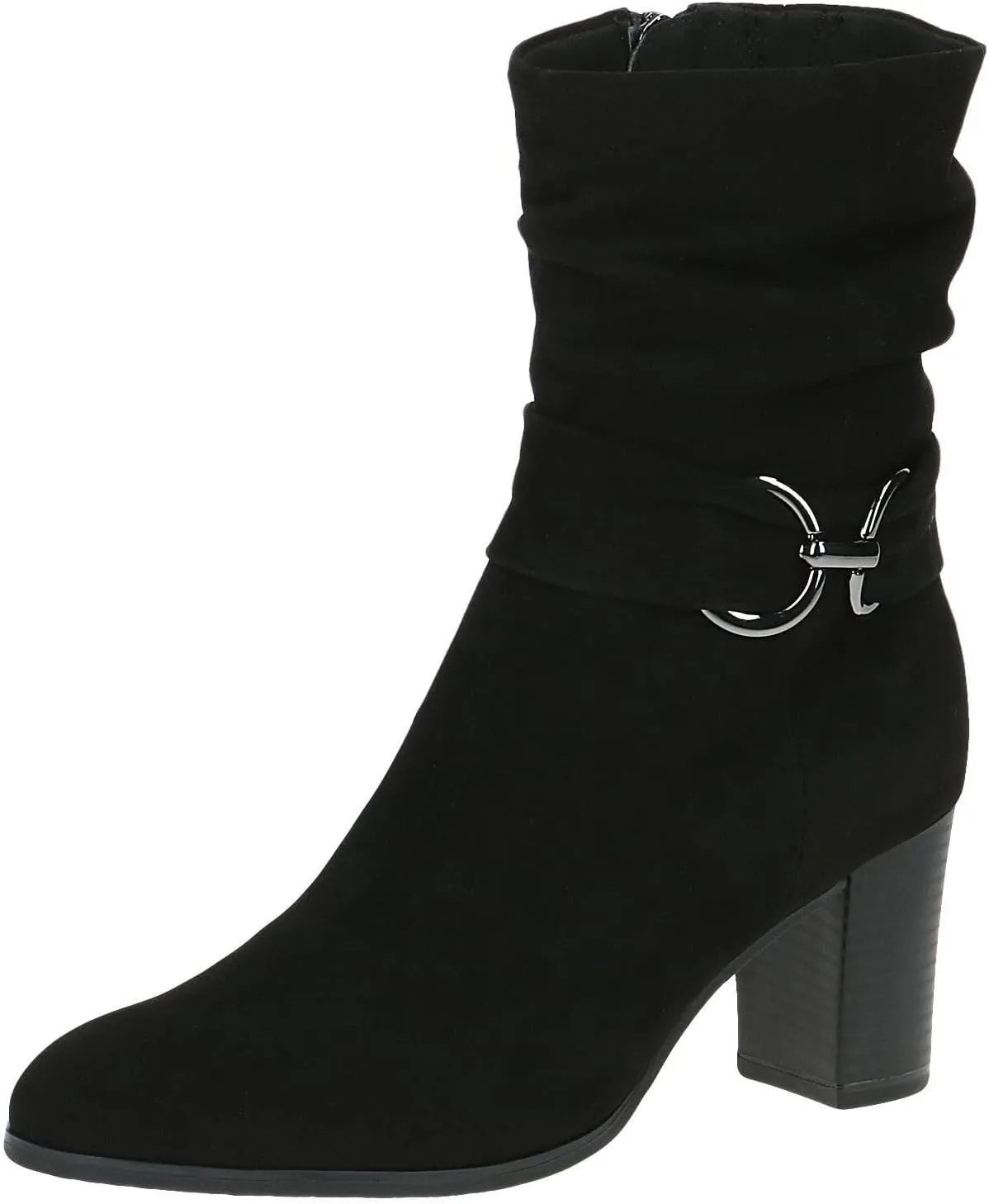 CAPRICE Ankle Boots 9-25328-41 G Width, Black (Black Suede), 9 Women