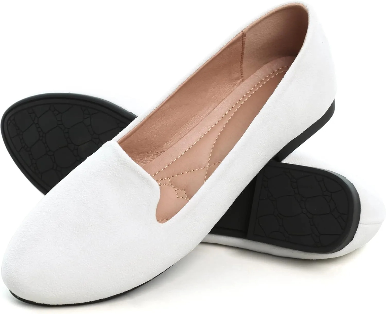 ChaiRong Zhou Flats for Women Dressy Round Toe Ballet Flat Shoes Comfortable Slip-ons Loafers Lightweight Casual Shoes