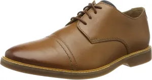 Clarks Men's Atticus Cap Derbys, Brown Tan Leather Tan Leather, 7 Narrow