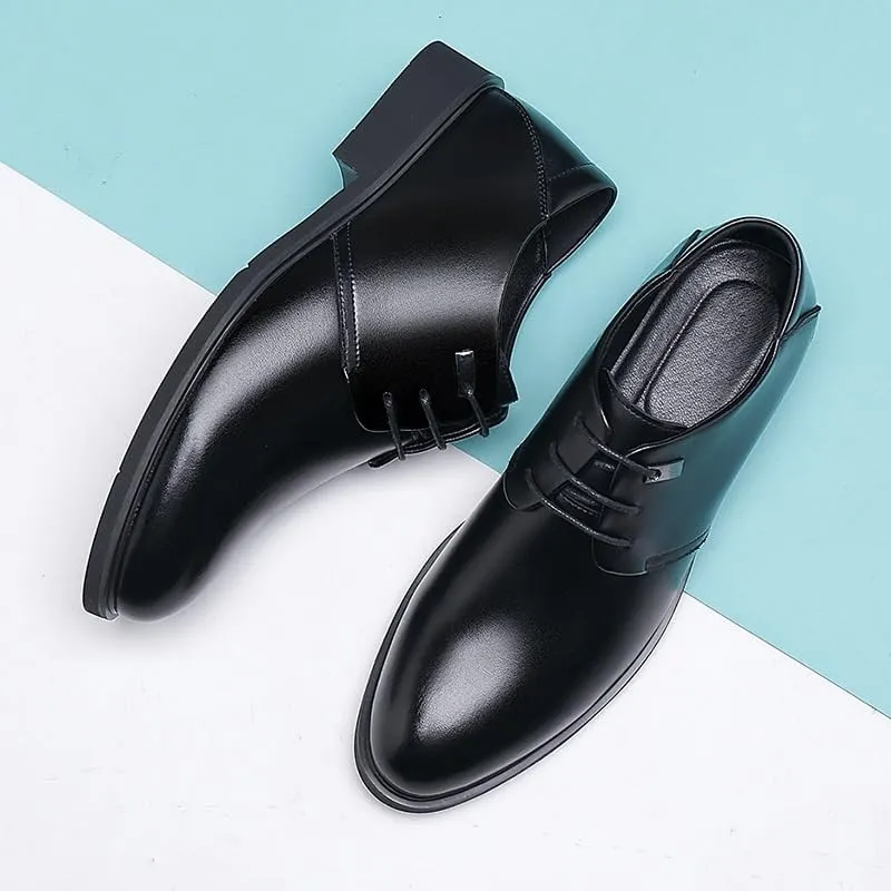 Classic Men's Leather Dress Shoes Casual Business Formal Oxford Shoes Men Lace Up Derby Shoes