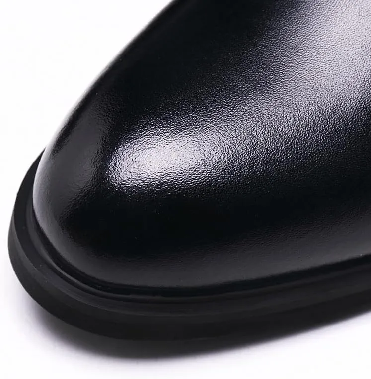 Classic Men's Leather Dress Shoes Casual Business Formal Oxford Shoes Men Lace Up Derby Shoes