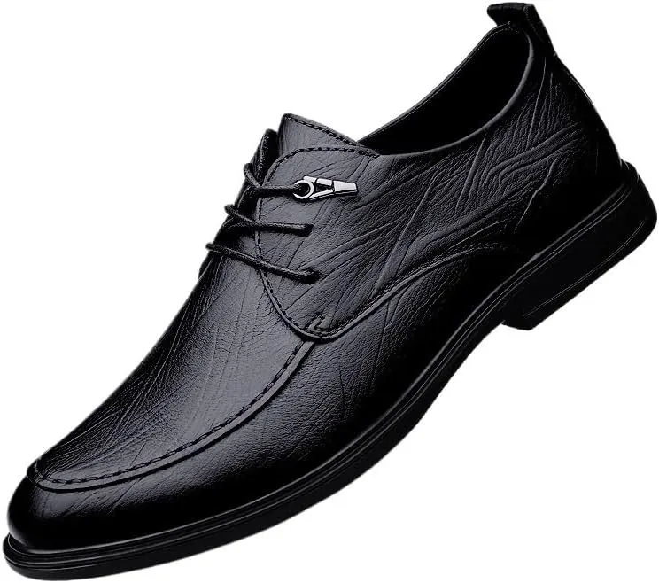 Classic Men's Leather Dress Shoes Lightweight All-Day Comfort Oxfords Shoes Modern Wedding Office Work Derby Shoes for Men