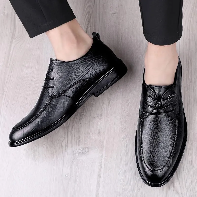 Classic Men's Leather Dress Shoes Lightweight All-Day Comfort Oxfords Shoes Modern Wedding Office Work Derby Shoes for Men