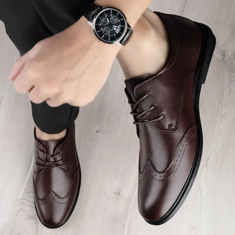 Classic Men's Leather Dress Shoes Men Fashion Comfort Business Oxfords Shoes All-Day Comfort Fashion Sneakers