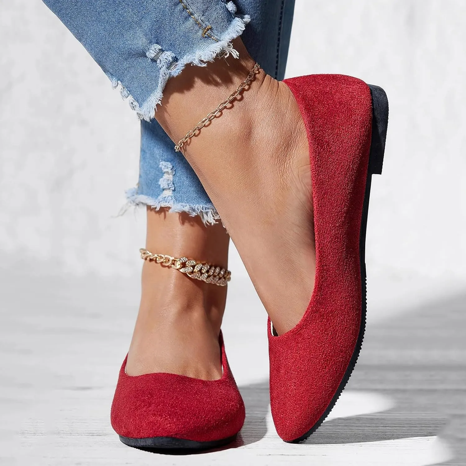Comfortable & Light-Weight Flat Women's Shoes Pointed Toe Ballet Shoes for Women Slip On Comfortable Dress Work Walking Casual