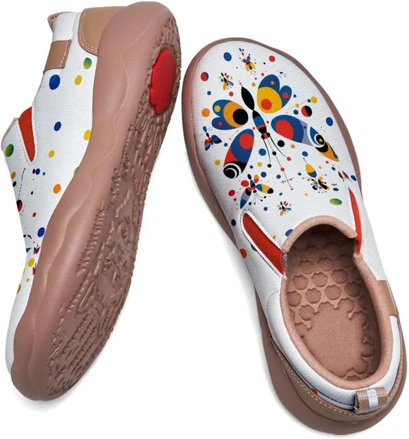 Comfortable Travel Shoes for Womens Loafers Slip Ons Ladies Nurse Shoe Walking Lightweight Cartoon Animal Painted Sneaker