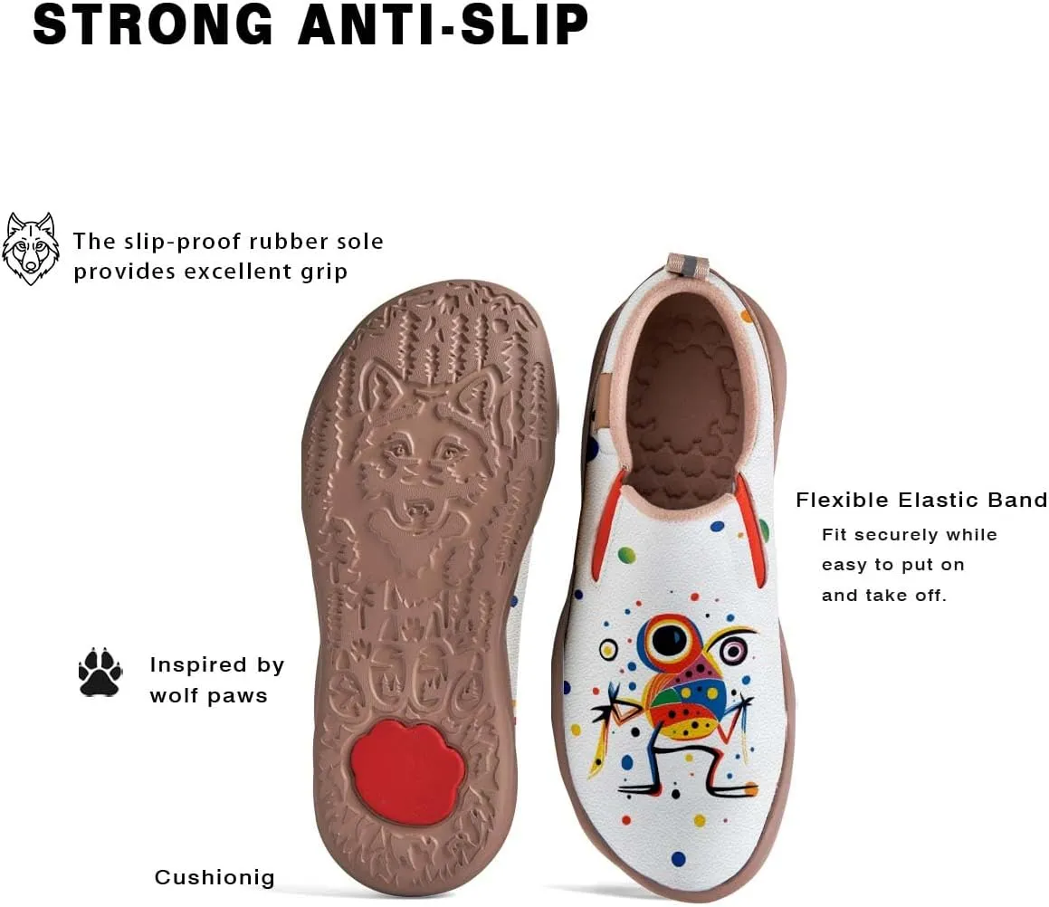 Comfortable Travel Shoes for Womens Loafers Slip Ons Ladies Nurse Shoe Walking Lightweight Cartoon Animal Painted Sneaker