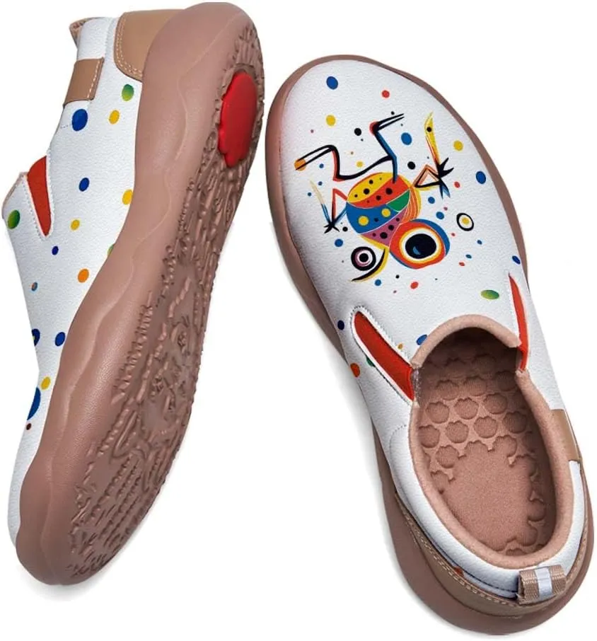 Comfortable Travel Shoes for Womens Loafers Slip Ons Ladies Nurse Shoe Walking Lightweight Cartoon Animal Painted Sneaker