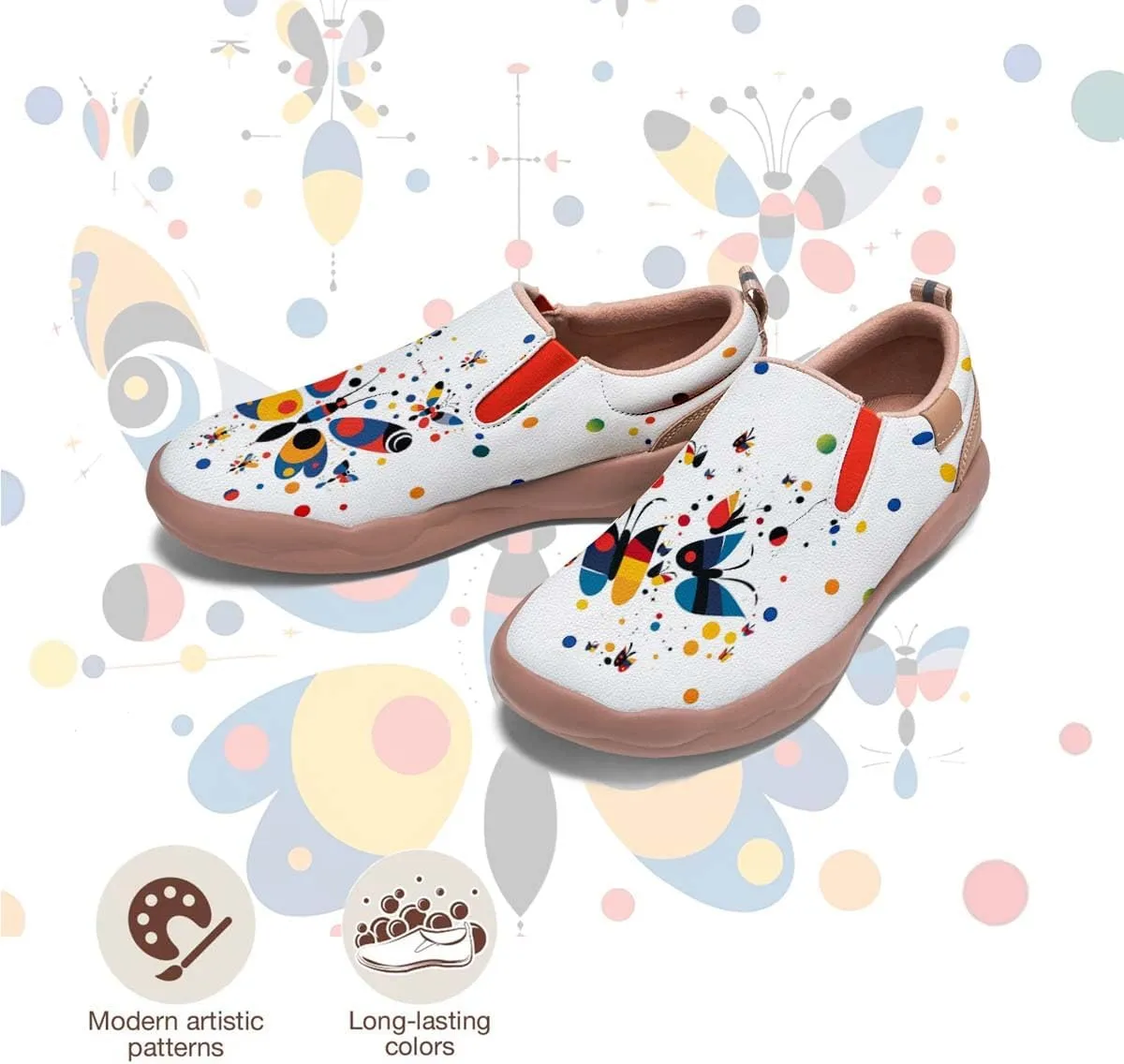 Comfortable Travel Shoes for Womens Loafers Slip Ons Ladies Nurse Shoe Walking Lightweight Cartoon Animal Painted Sneaker