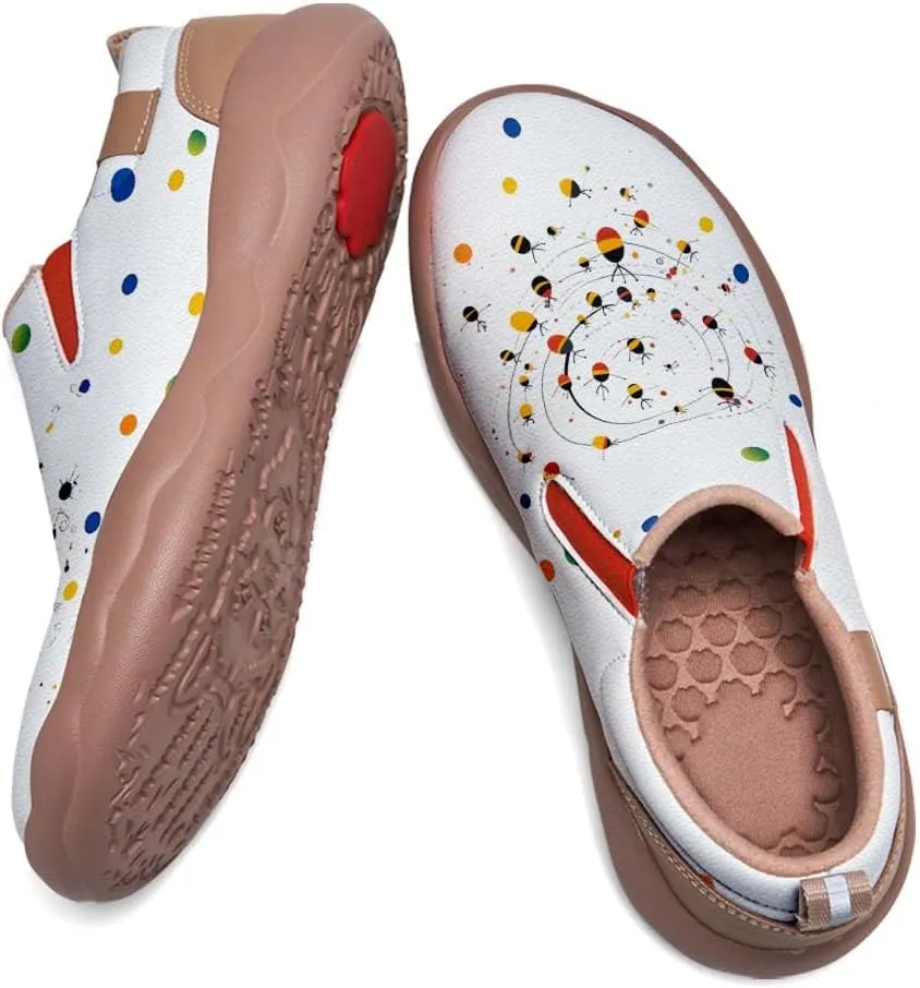 Comfortable Travel Shoes for Womens Loafers Slip Ons Ladies Nurse Shoe Walking Lightweight Cartoon Animal Painted Sneaker
