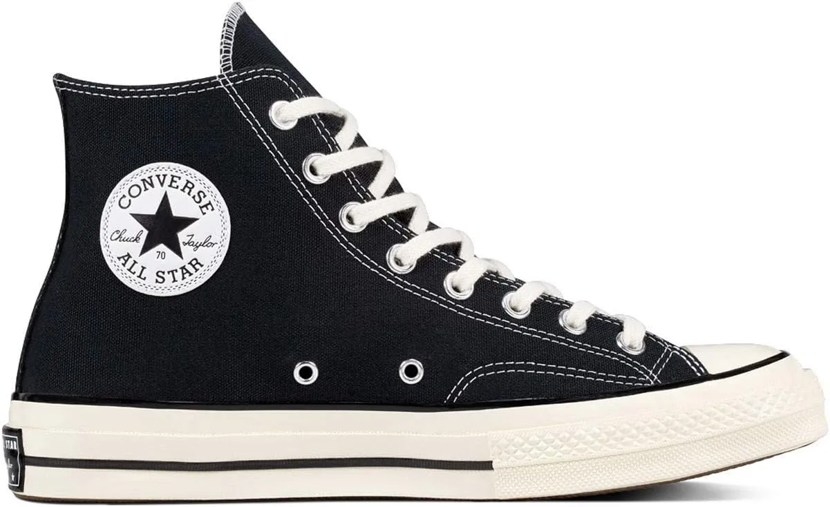 Converse Men's Chuck Taylor 70 Hi Top, Black/Black/Egret, Size 6