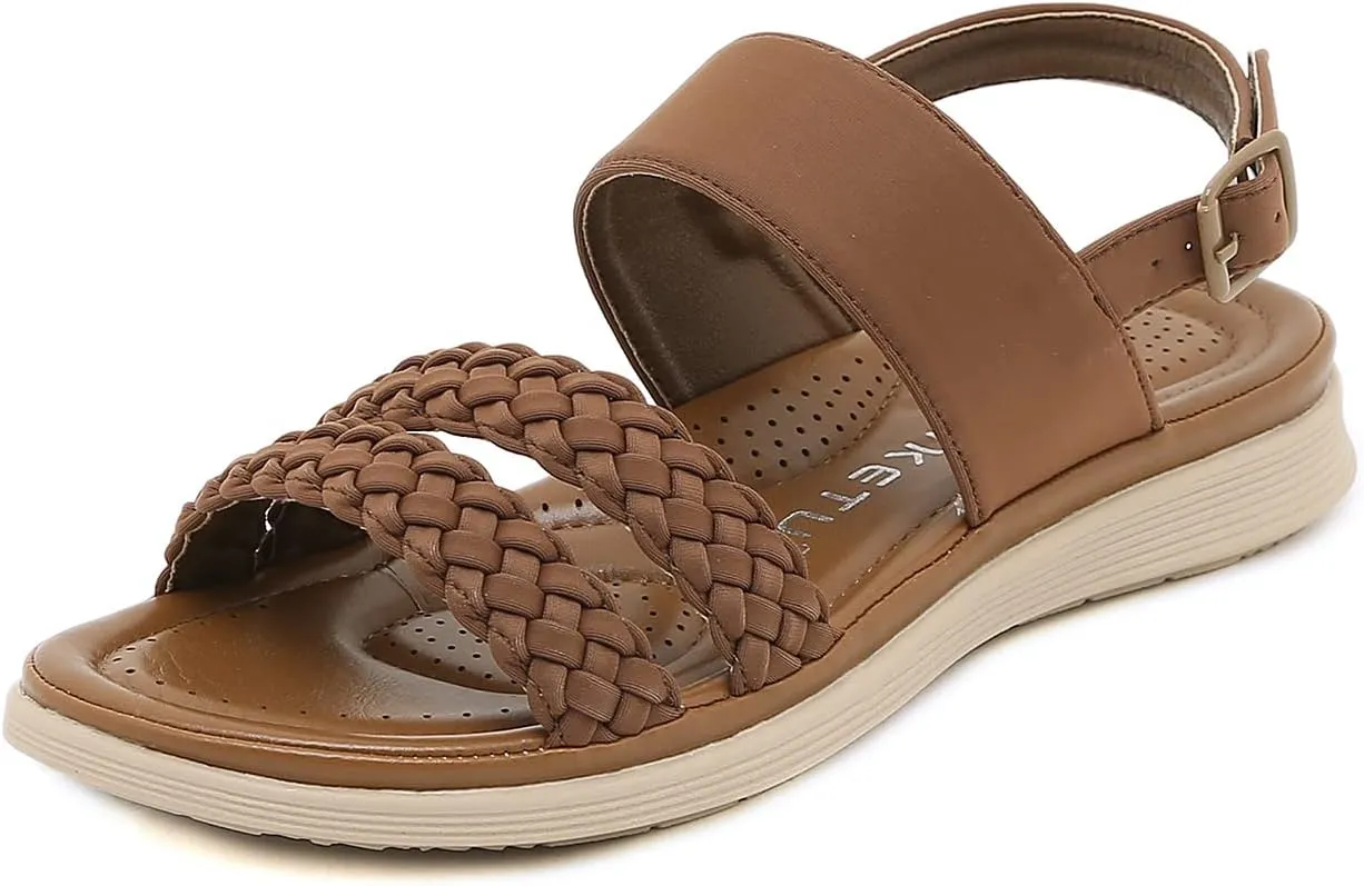 DKCHENH Women's Summer Sandals Beach Wedge Sandals Casual Comfort Medium High Heel Outdoor Shoes