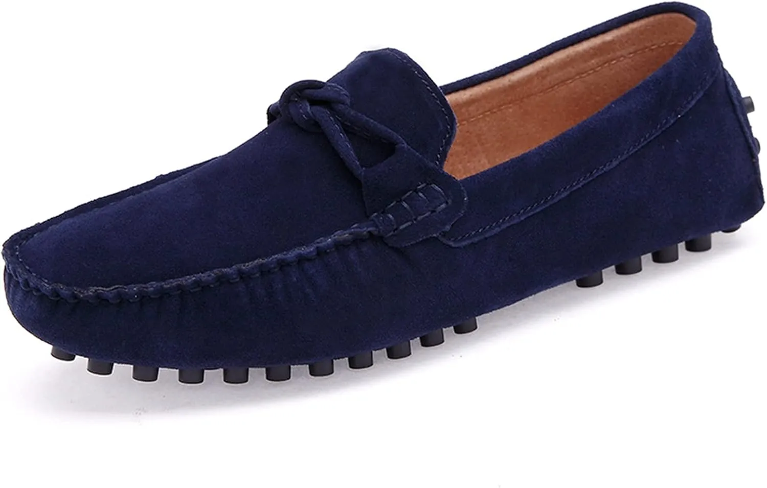 Driving Moccasins for Men Genuine Leather Round Toe Stitching Details Flexible Soft Comfortable Casual Slip On for Any Attire