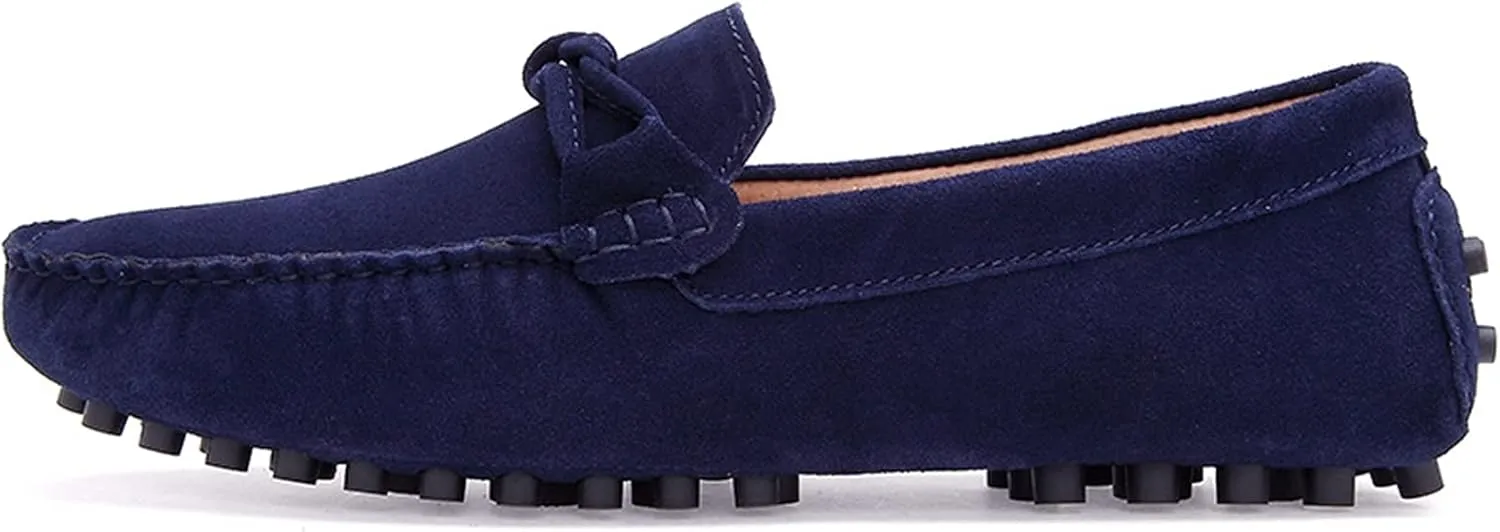Driving Moccasins for Men Genuine Leather Round Toe Stitching Details Flexible Soft Comfortable Casual Slip On for Any Attire