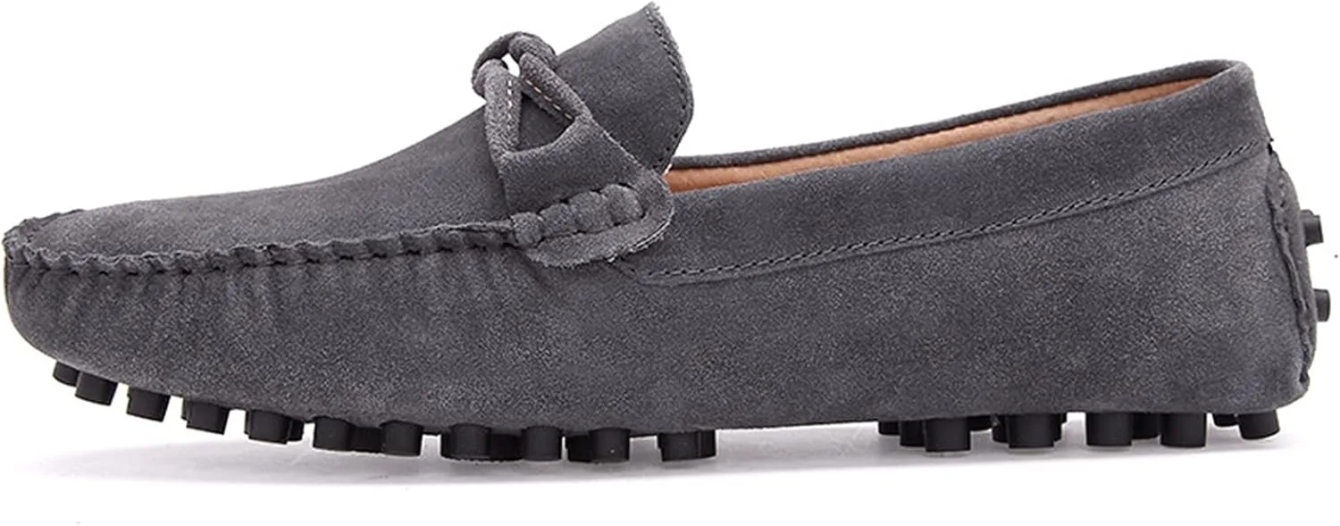 Driving Moccasins for Men Genuine Leather Round Toe Stitching Details Flexible Soft Comfortable Casual Slip On for Any Attire