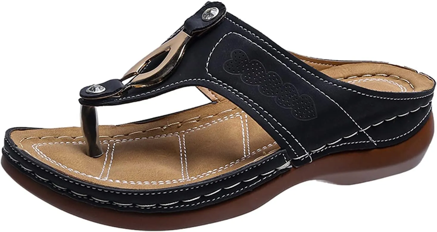Eduavar Sandals for Women Dressy, Women Sandals Dressy Breathable Flip Flops Slip On Travel Beach Sandals