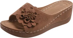 Flower Orthopedic Sandals for Women Comfort Arch Support Open Toe Non Slip Wedge Slippers Casual Orthotic Platform Shoes