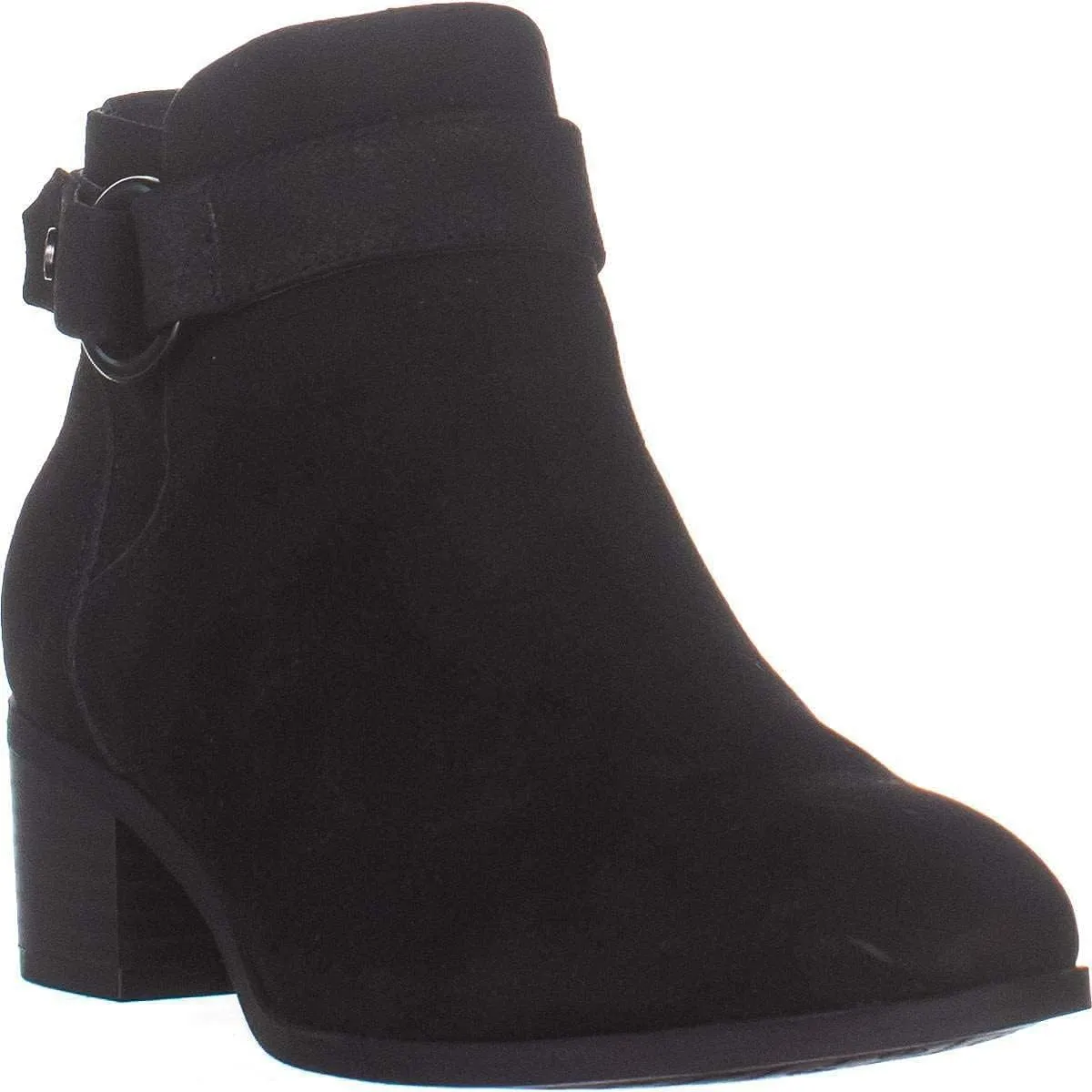 Giani Bernini Womens Putneyy Leather Heeled Ankle Boots, Black Leather, Size 6.0