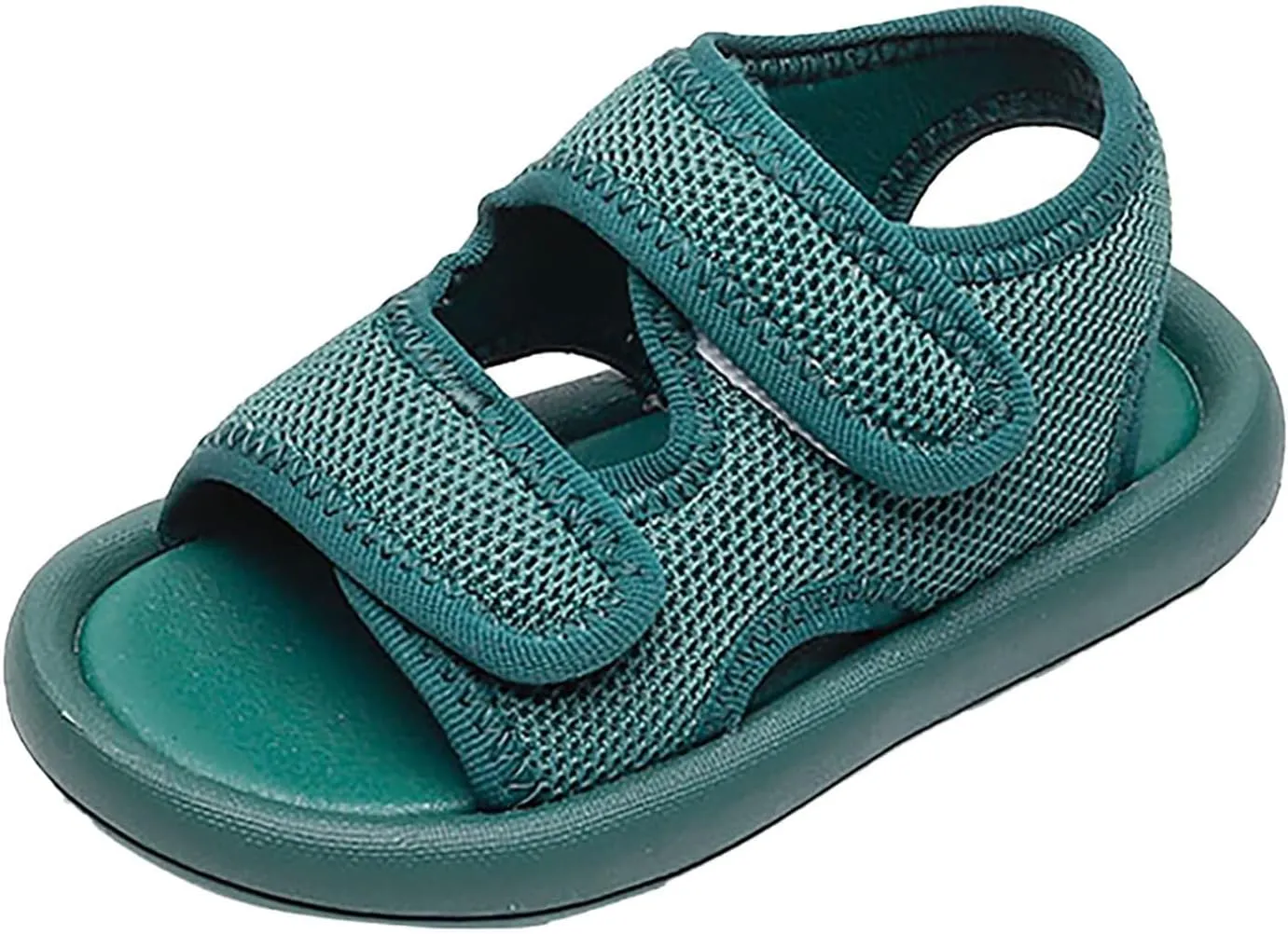 Girls Boys Flat Sandals Open Toe Adjustable Straps Summer Sports Sandals Braided Anti-Slip Close Back Casual Shoes (Green, 6.5 Infant)