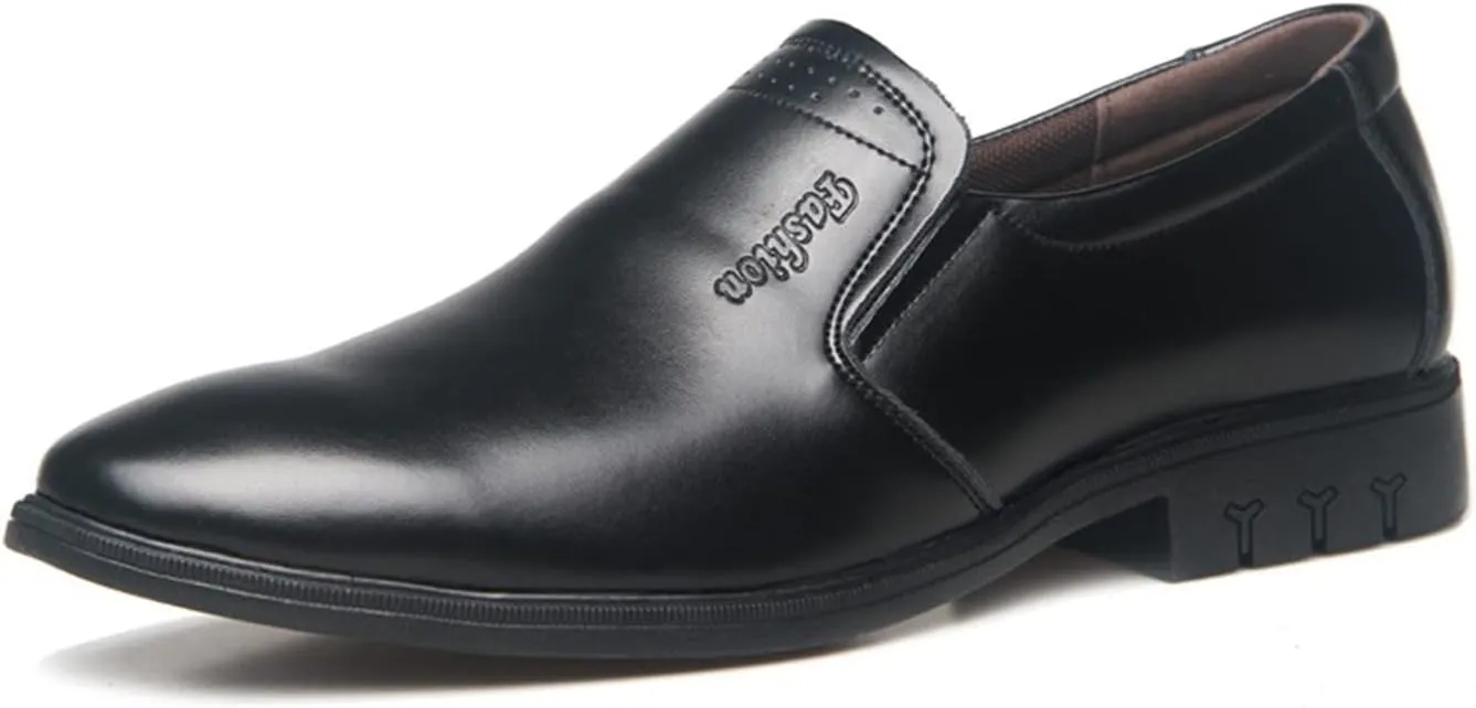 HASMI Genuine Leather Men's Shoes Pointed Toe Breathable Casual Business Men's Leather Shoes Cover Feet Dress Leather Shoes Men