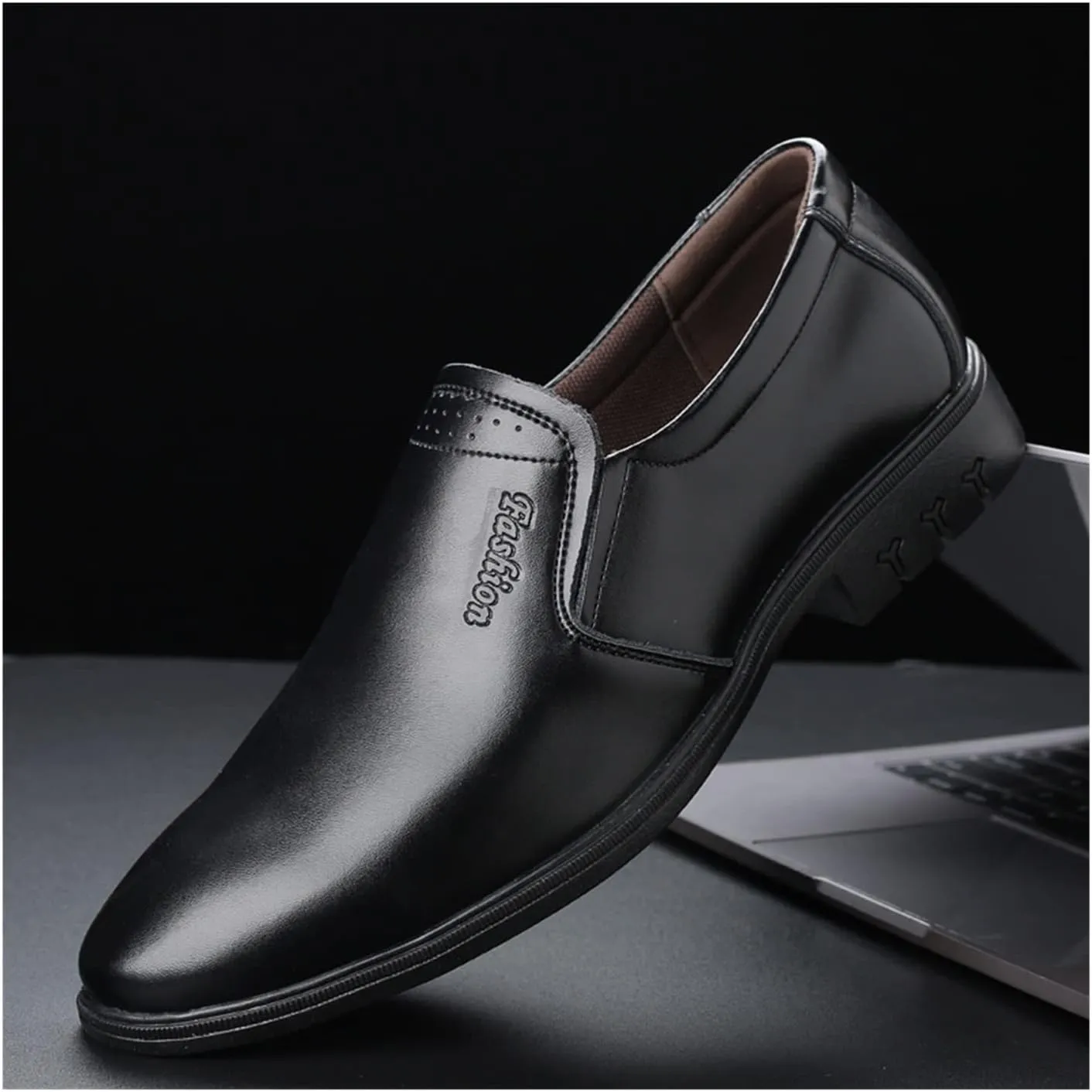 HASMI Genuine Leather Men's Shoes Pointed Toe Breathable Casual Business Men's Leather Shoes Cover Feet Dress Leather Shoes Men