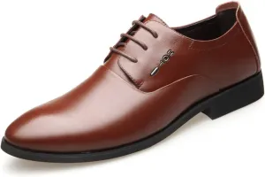 HASMI Men's Leather Shoes Men's Genuine Leather Business Dress Casual Shoes Breathable British Cowhide Pointed Toe Men's Leather Shoes
