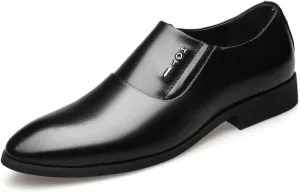 HASMI Men's Leather Shoes Men's Genuine Leather Business Dress Casual Shoes Breathable British Cowhide Pointed Toe Men's Leather Shoes