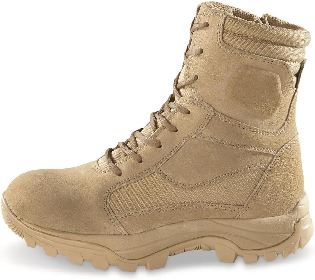HQ ISSUE Talos 8 Mens Side Zip Waterproof Tactical Boots, Military Combat Hiking Shoes