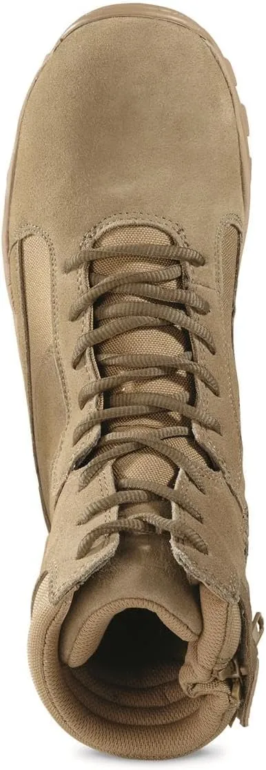 HQ ISSUE Talos 8 Mens Side Zip Waterproof Tactical Boots, Military Combat Hiking Shoes