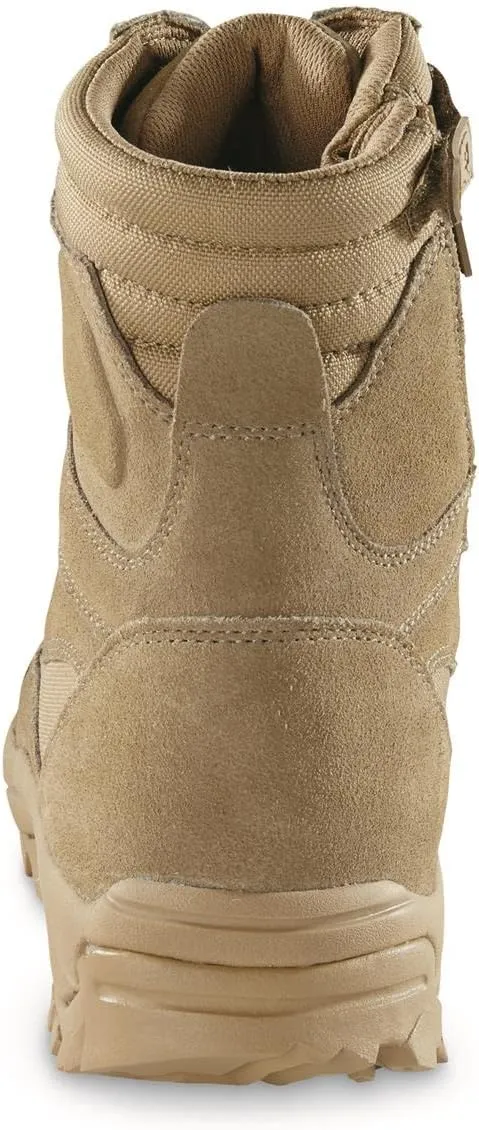HQ ISSUE Talos 8 Mens Side Zip Waterproof Tactical Boots, Military Combat Hiking Shoes