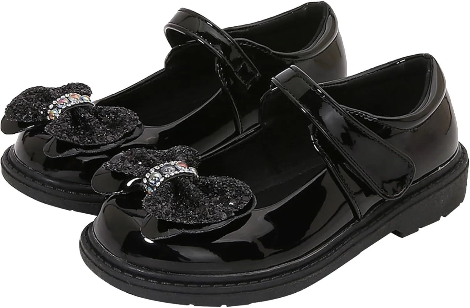 IWIHMIV Girl's Platform Mary Jane Flat Shoes Non Slip Lightweight School Comfortable Slip On Dress Shoes