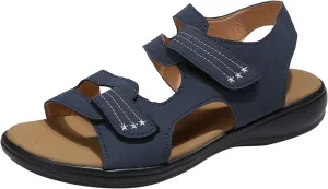 Ladies Fashion Summer Leopard Print Leather Open Toe Hook Loop Flat Sandals Womens Comfortable Sandals