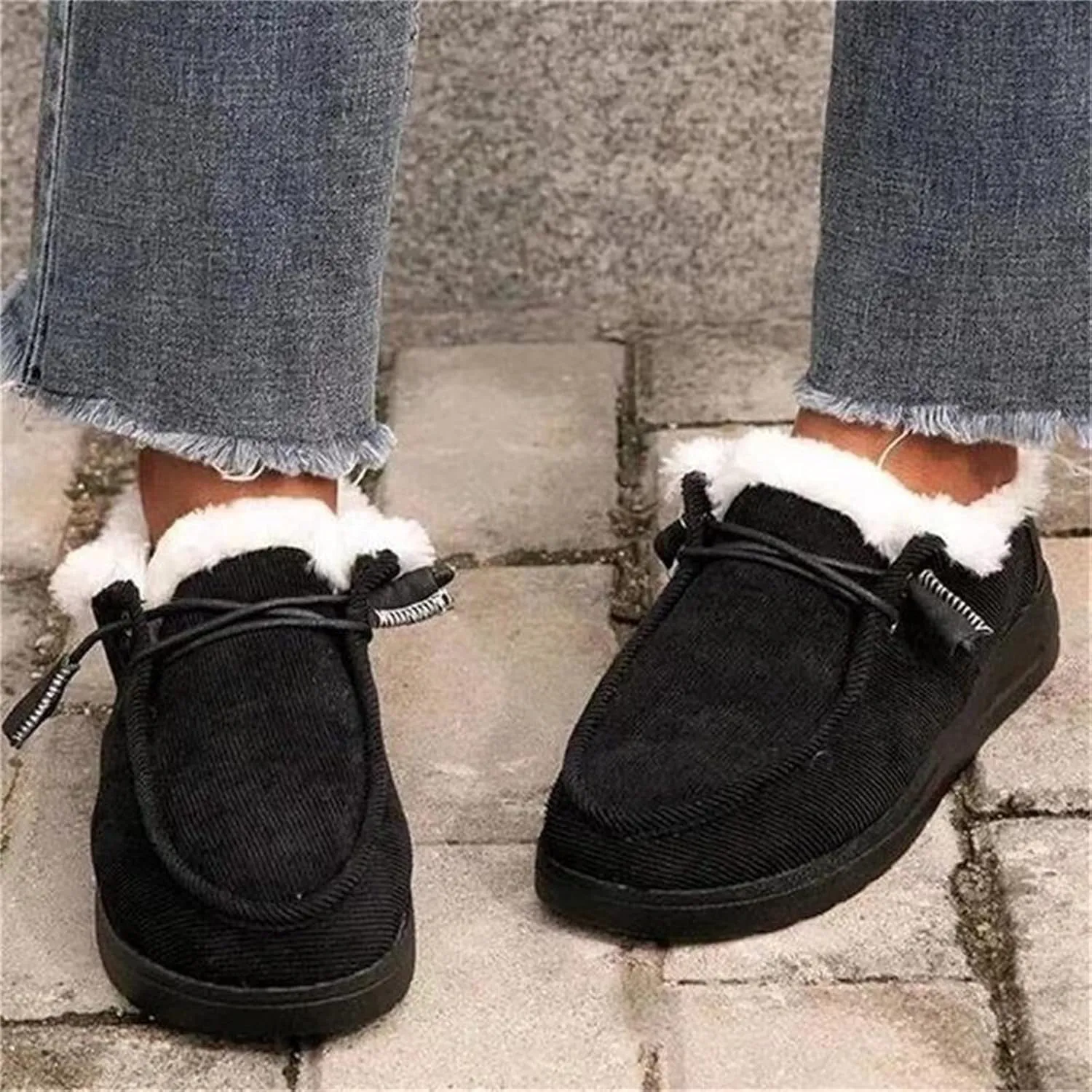 Ladmiple Winter Boots For Women Cute High-top Snow Boots Slip on Warm Comfortable Walking Outdoor Fur Lined Ankle Booties