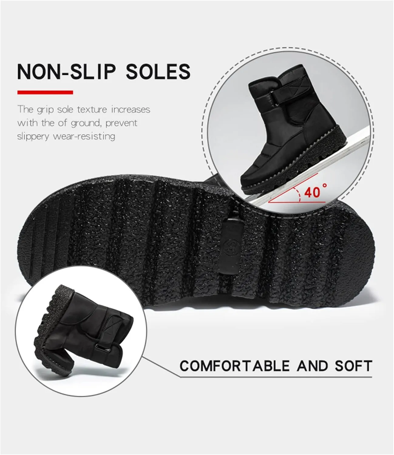 Ladmiple Winter Boots For Women Waterproof Snow Wide Width Warm Fur Lined Anti-Slip Ankle Booties Outdoor Walking Shoes