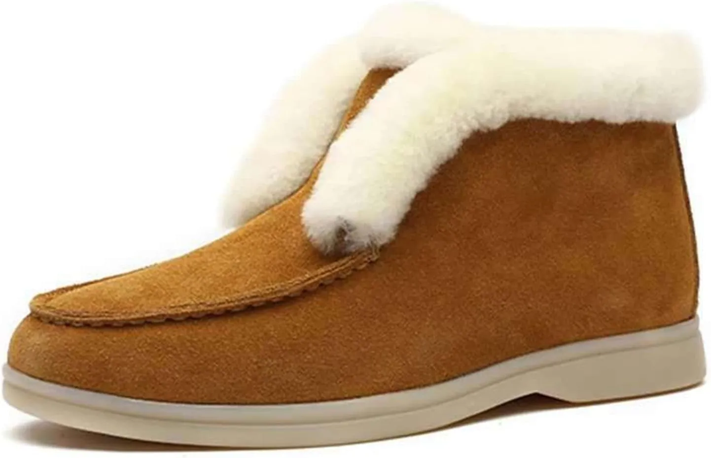 Ladmiple Winter Dress Boots For Women 2024 Snow Boots Slip on Warm Comfortable Outdoor Fur Lined Ankle Booties Loafers Shoes