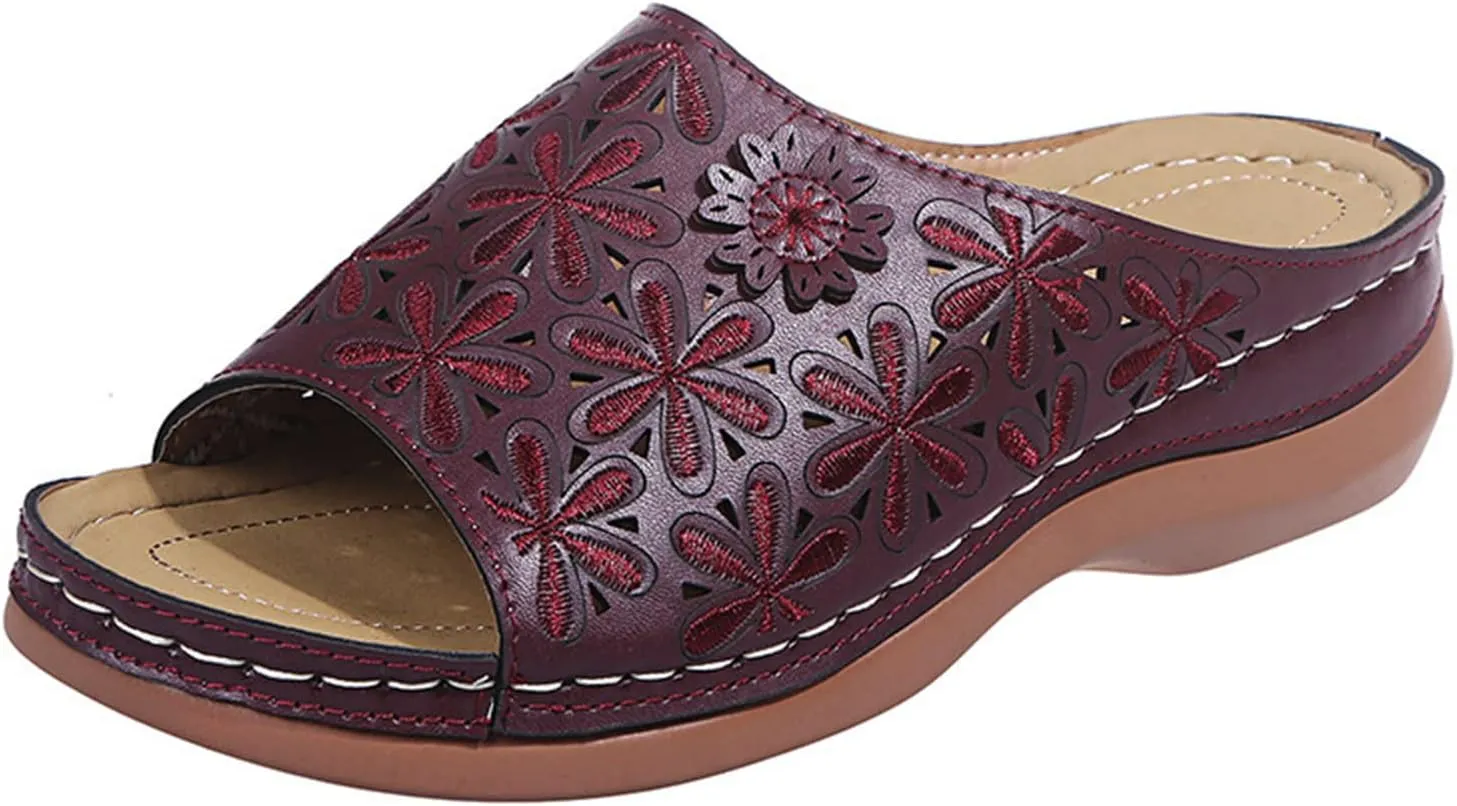 Ladmiple Womens Sandals With Arch Support Plantar Fasciitis Comfort Orthotic Slides Dressy Summer Orthopedic Flip Flops