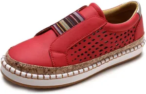 Ladmiple Womens Shoes Dressy Casual Comfortable Orthopedic Slip On Canvas Shoes Platform Walking Sneakers Flats Loafers