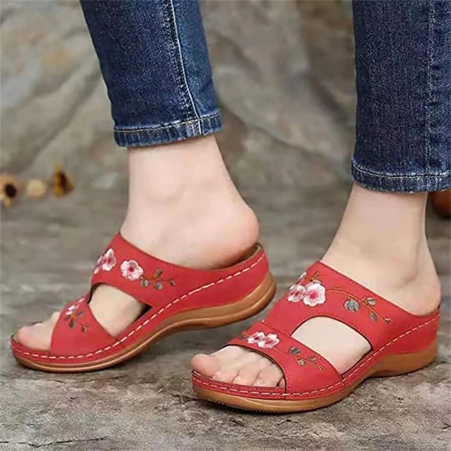 Lausiuoe Dress Sandals For Women Orthotic Dressy Summer Orthopedic Slides Comfy Casual Soft Walking Shoes With Arch Support